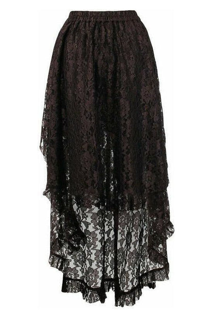 Brown Lace Hi Low Skirt