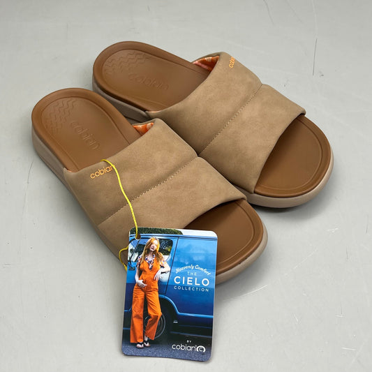 COBIAN Tolula Slide Enhanced Cushion Suede Strap Women's Sz 8 Tan TOL24-230-08