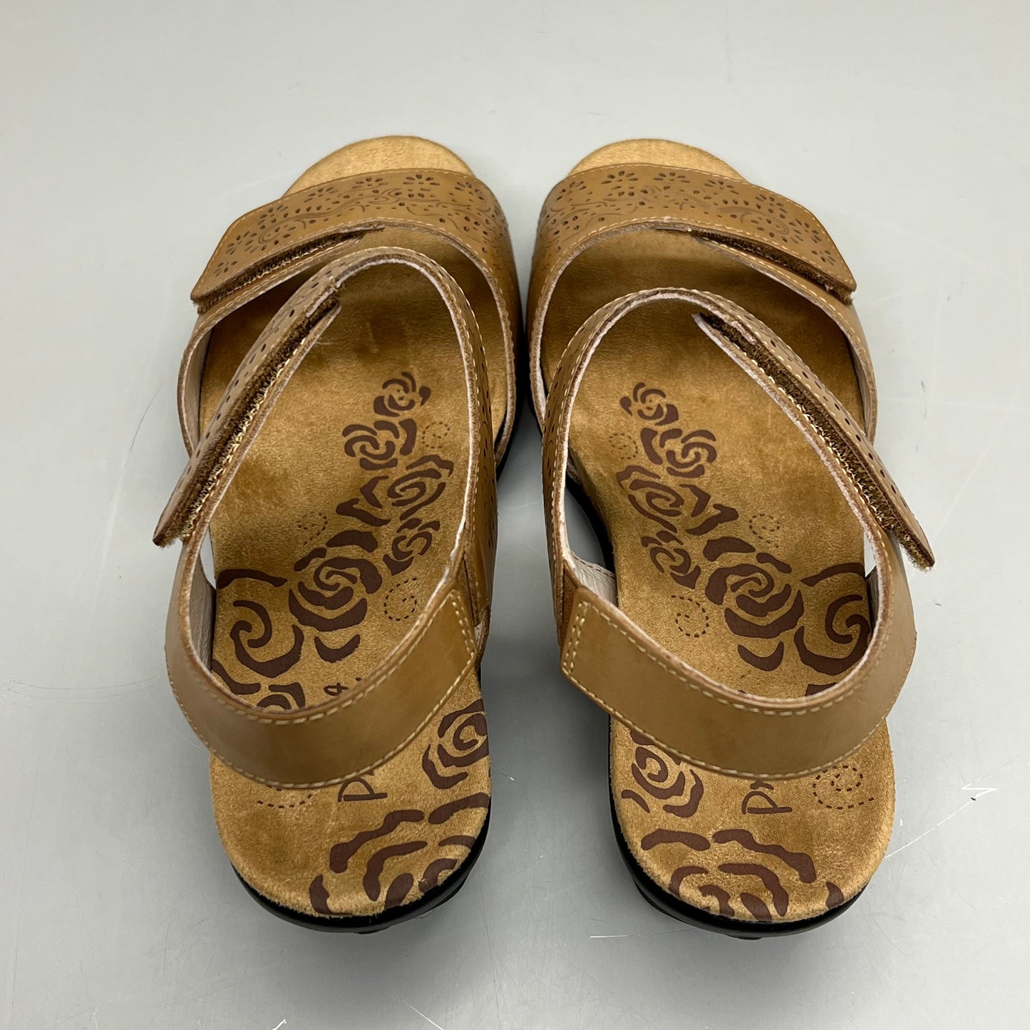 PROPET Wanda Sandal w/Wedge Heel Design Womens Sz 8.5 XX WIDE (4E) Tan WSX203L