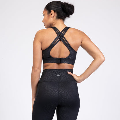Chloé 3 Running Nursing Sports Bra (Black Cheetah)