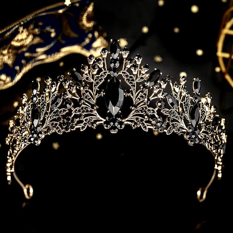 "Sigrid" - Victorian Gothic Black Bridal Tiara