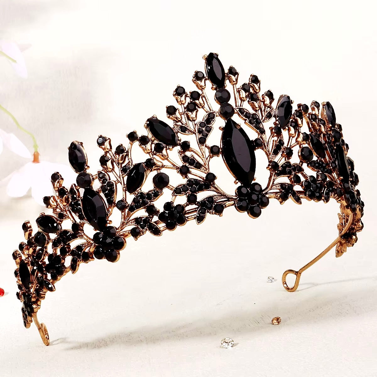 "Sigrid" - Victorian Gothic Black Bridal Tiara