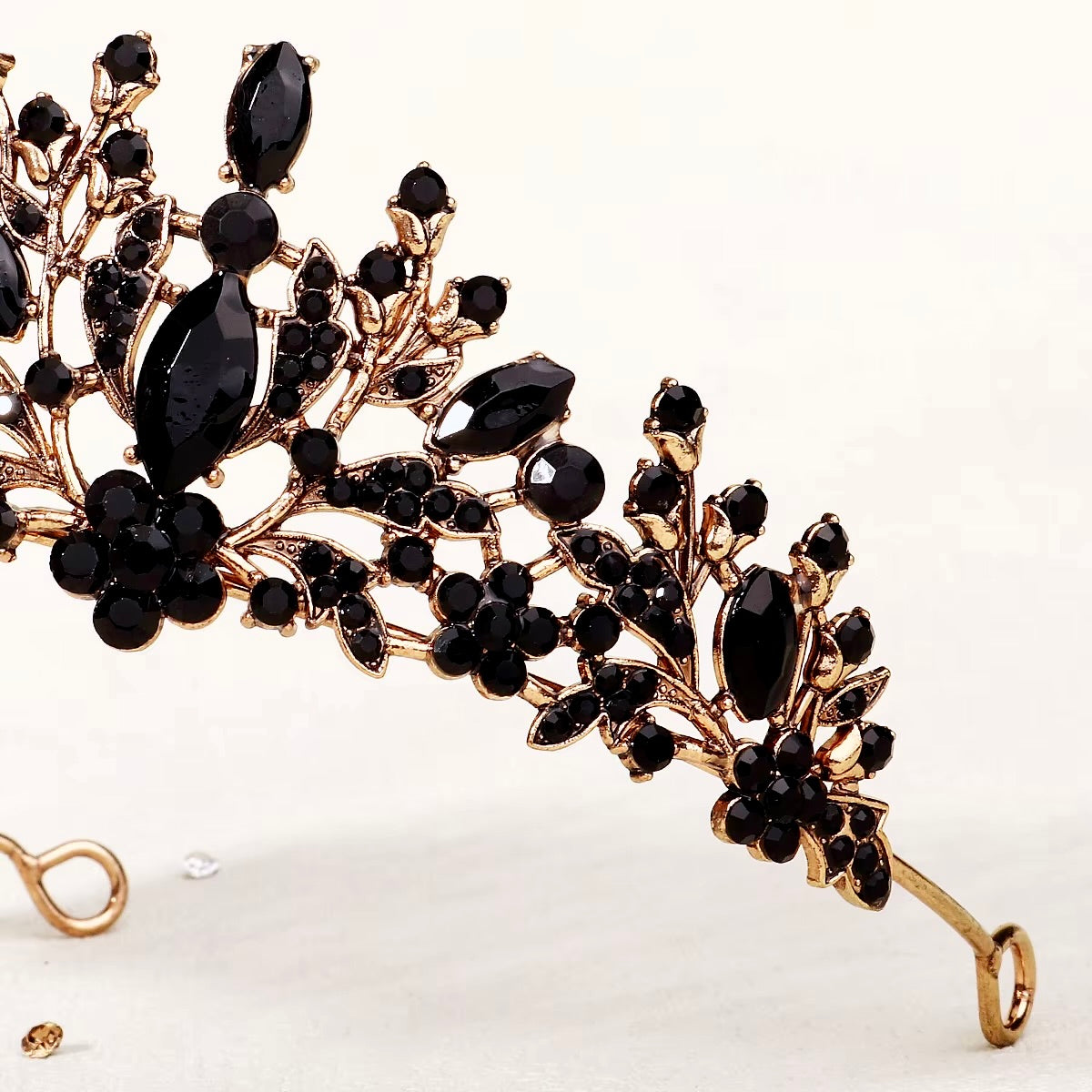 "Sigrid" - Victorian Gothic Black Bridal Tiara