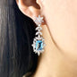 Alondra - Aqua Blue Cubic Zirconia Bridal Earrings