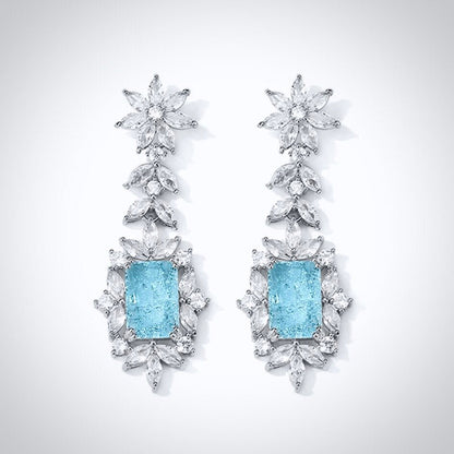 Alondra - Aqua Blue Cubic Zirconia Bridal Earrings