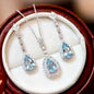 Isela - Aqua Blue Art Deco Bridal Jewelry Set