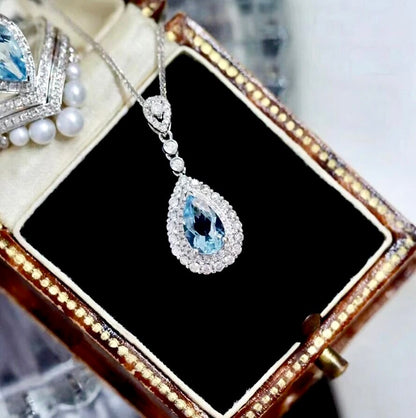 Isela - Aqua Blue Art Deco Bridal Jewelry Set