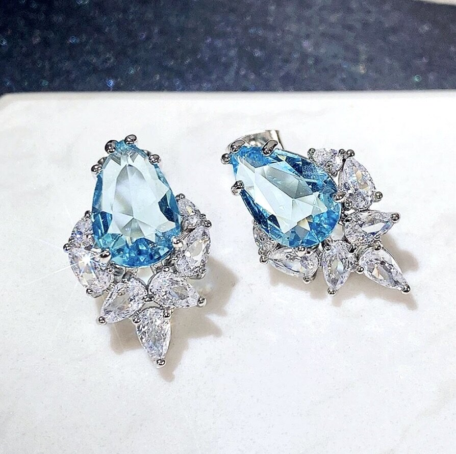 "Orelia" - CZ Bridal Stud Earrings - More Colors