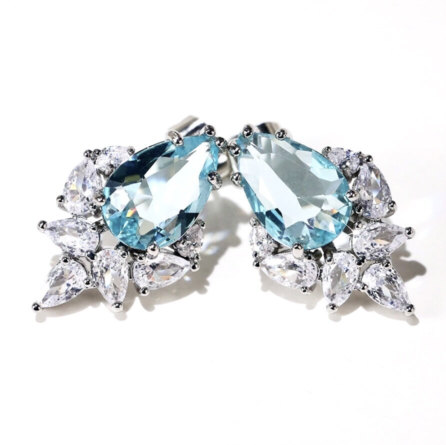 "Orelia" - CZ Bridal Stud Earrings - More Colors