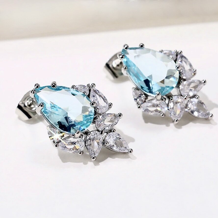 "Orelia" - CZ Bridal Stud Earrings - More Colors