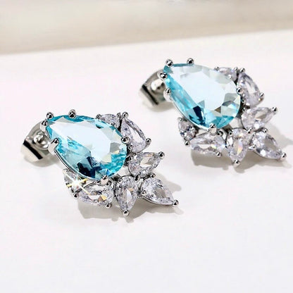 "Orelia" - CZ Bridal Stud Earrings - More Colors