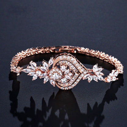 Narissa - Art Deco CZ 3-Piece Bridal Jewelry Set - Available in Silver, Rose Gold and Yellow Gold
