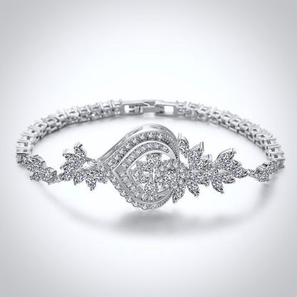 Narissa - Art Deco CZ Bridal Bracelet - Available in Silver, Rose Gold and Yellow Gold