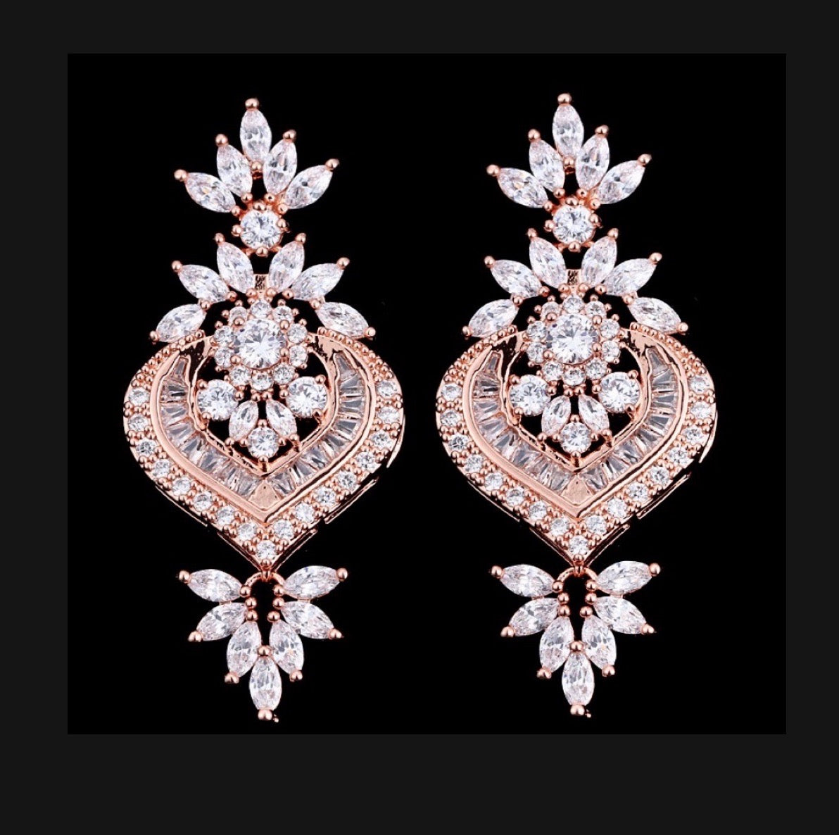 Narissa - Art Deco CZ 3-Piece Bridal Jewelry Set - Available in Silver, Rose Gold and Yellow Gold
