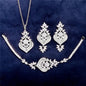 Narissa - Art Deco CZ 3-Piece Bridal Jewelry Set - Available in Silver, Rose Gold and Yellow Gold