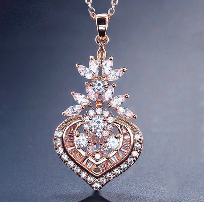 Narissa - Art Deco CZ Bridal Necklace - Available in Silver, Rose Gold and Yellow Gold