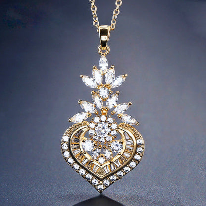 Narissa - Art Deco CZ Bridal Necklace - Available in Silver, Rose Gold and Yellow Gold