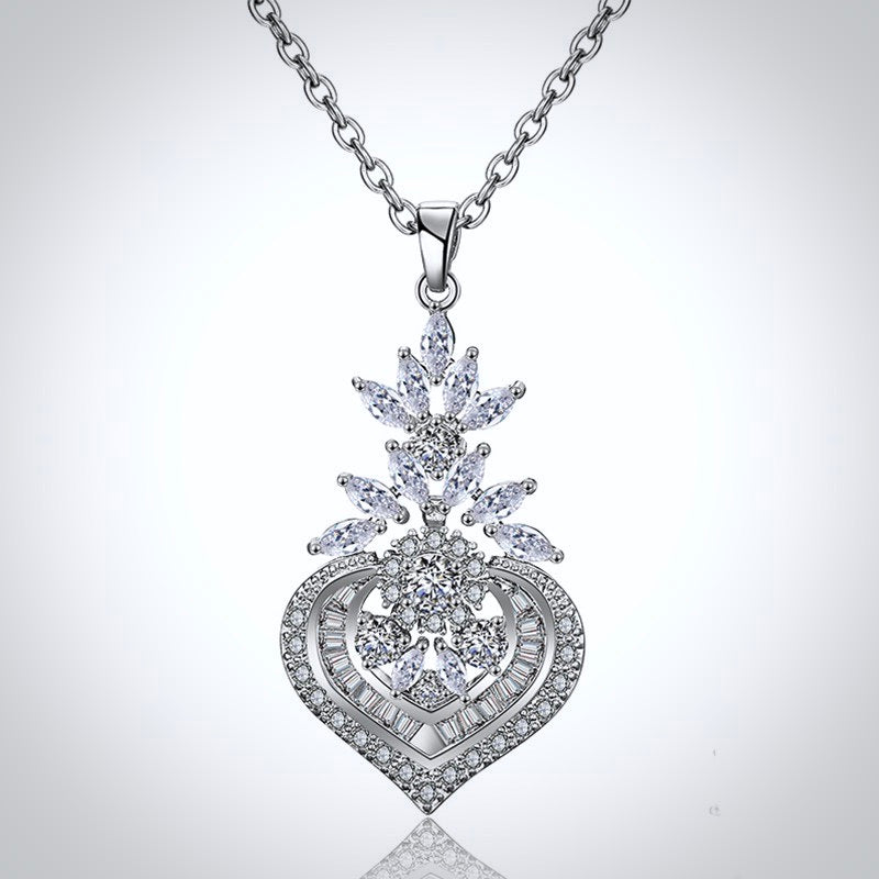 Narissa - Art Deco CZ Bridal Necklace - Available in Silver, Rose Gold and Yellow Gold