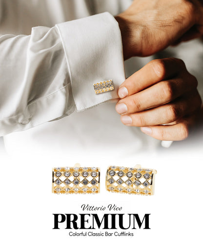 Vittorio Vico Colorful Classic Bar Cufflinks: CL19XX Series