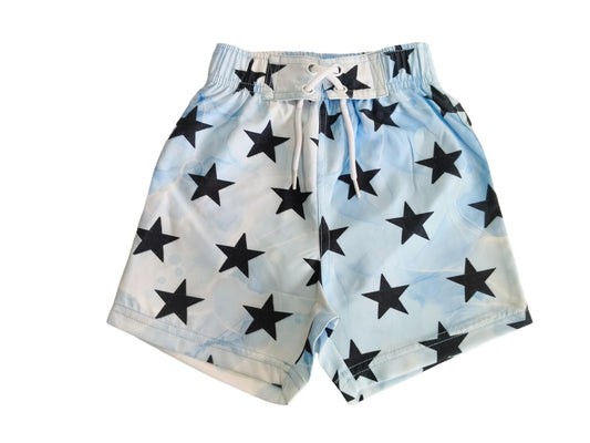 ☀️Kids Swim Board Shorts - Tie Dye Stars