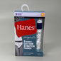 HANES 3 PACK!! Originals Women's Breathable Cotton Stretch Thongs Underwear Sz 7/L Navy/White/Floral 45U0BT