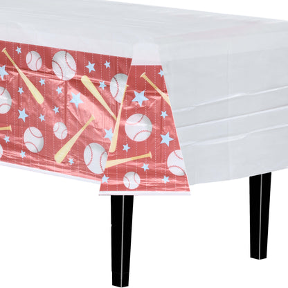 Baseball Print Plastic Table Cover | Case of 48