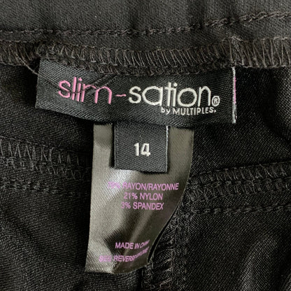 MULTIPLES Ankle Pants Petite Women's Sz 14 Black