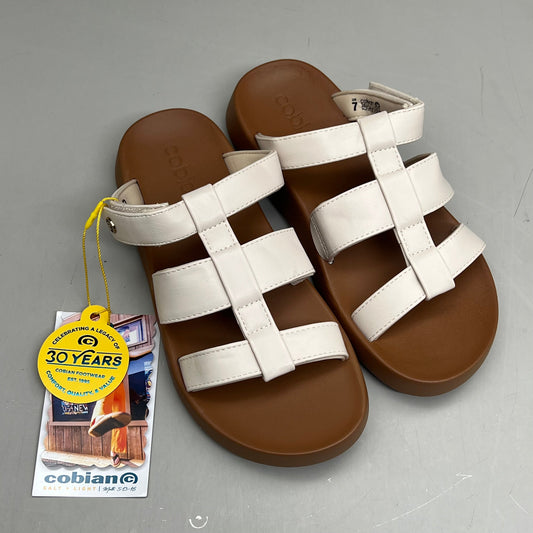 COBIAN Amalfi Synthetic Leather W/ Microfiber Lining Sandals Women's Sz 10, 41 EU Cream AMA25-110-10