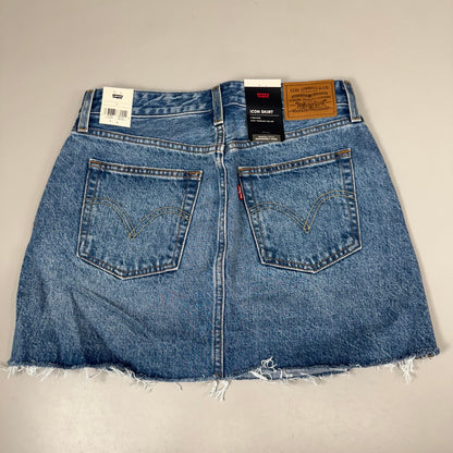 LEVIS Recrafted Icon Skirt Mid Rise Original Women's Sz 26 Novel Notion Med Wash