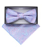 Vittorio Farina Men's Paisley Design Satin Bow Tie & Pocket Square in Gift Box