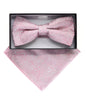 Vittorio Farina Men's Paisley Design Satin Bow Tie & Pocket Square in Gift Box