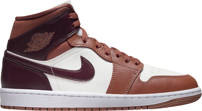 Jordan 1 Mid Dusty Peach Night Maroon New Size 7W / 5.5M