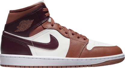 Jordan 1 Mid Dusty Peach Night Maroon New Size 7W / 5.5M