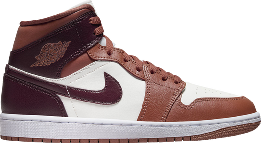 Jordan 1 Mid Dusty Peach Night Maroon New Size 7W / 5.5M