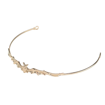 Bat Power Headband Tiara in Silver or Gold | Spooky Headwear Accessory | Halloween, Goth Hairpiece