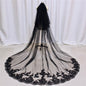 "Elvira" - Black Lace Edge Cathedral Bridal Veil