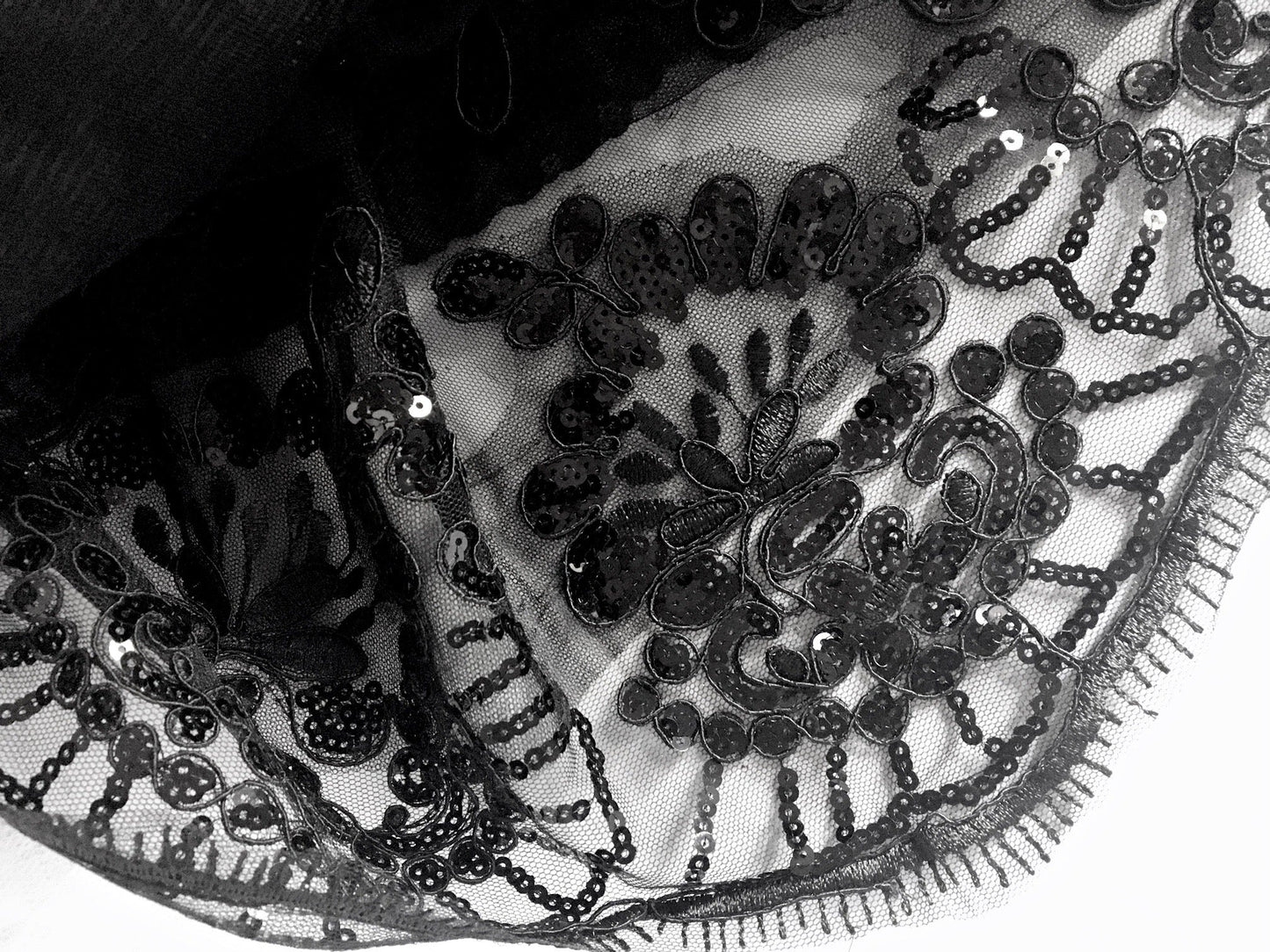 "Elvira" - Black Lace Edge Cathedral Bridal Veil
