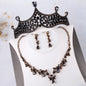 Keeley - Victorian Gothic Black Bridal 3-Piece Jewelry Set With Tiara