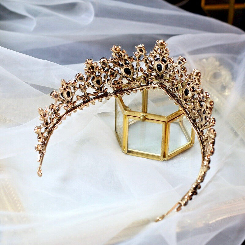 Olenna - Victorian Gothic Black Bridal Tiara