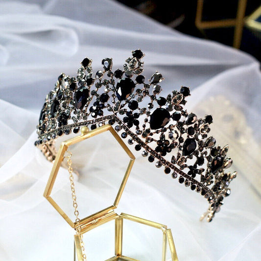 Olenna - Victorian Gothic Black Bridal Tiara