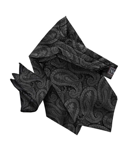 Vittorio Farina Men's Solid Satin Ascot & Pocket Square