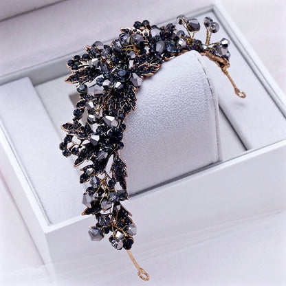 "Sansa" - Victorian Gothic Black Bridal Tiara