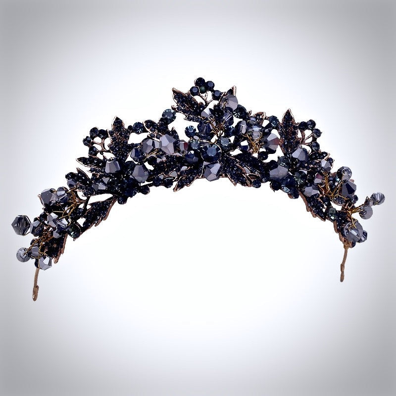 "Sansa" - Victorian Gothic Black Bridal Tiara