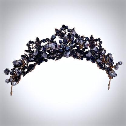 "Sansa" - Victorian Gothic Black Bridal Tiara