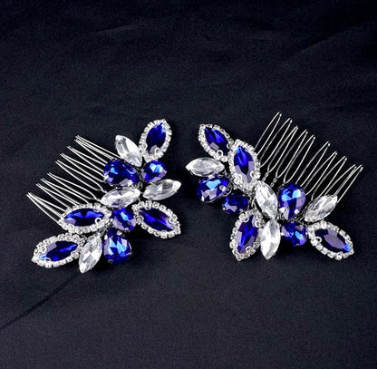 "Sian" - Blue Crystal Bridal Hair Comb