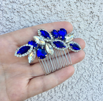 "Sian" - Blue Crystal Bridal Hair Comb