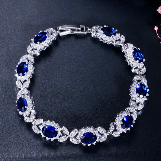 Eleanor - Blue Cubic Zirconia Bridal Bracelet
