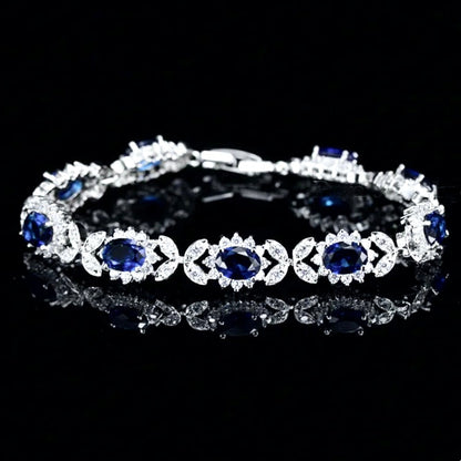 Eleanor - Blue Cubic Zirconia Bridal Bracelet