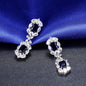 Lillia - Blue Cubic Zirconia Bridal Earrings