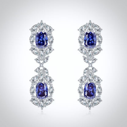 Lillia - Blue Cubic Zirconia Bridal Earrings
